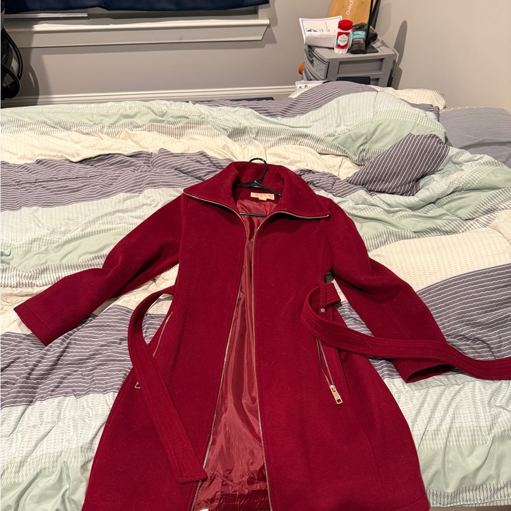 Michael Kors Deep Red Trench Coat